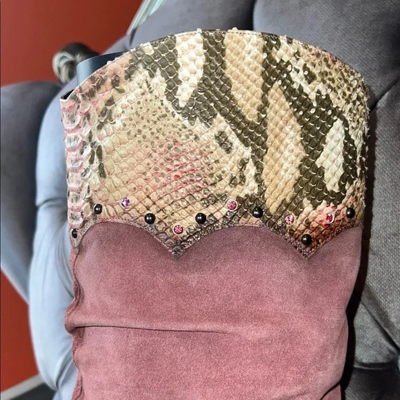 👑 El Dantés "Hecho a Mano" Spain Vintage Snakeskin & Suede Boots 👑 - Picture 6 of 9